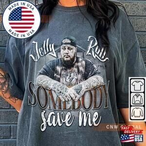Jelly Roll Music Shirt Somebody Save Me Cowhide Country Western T-Shirt